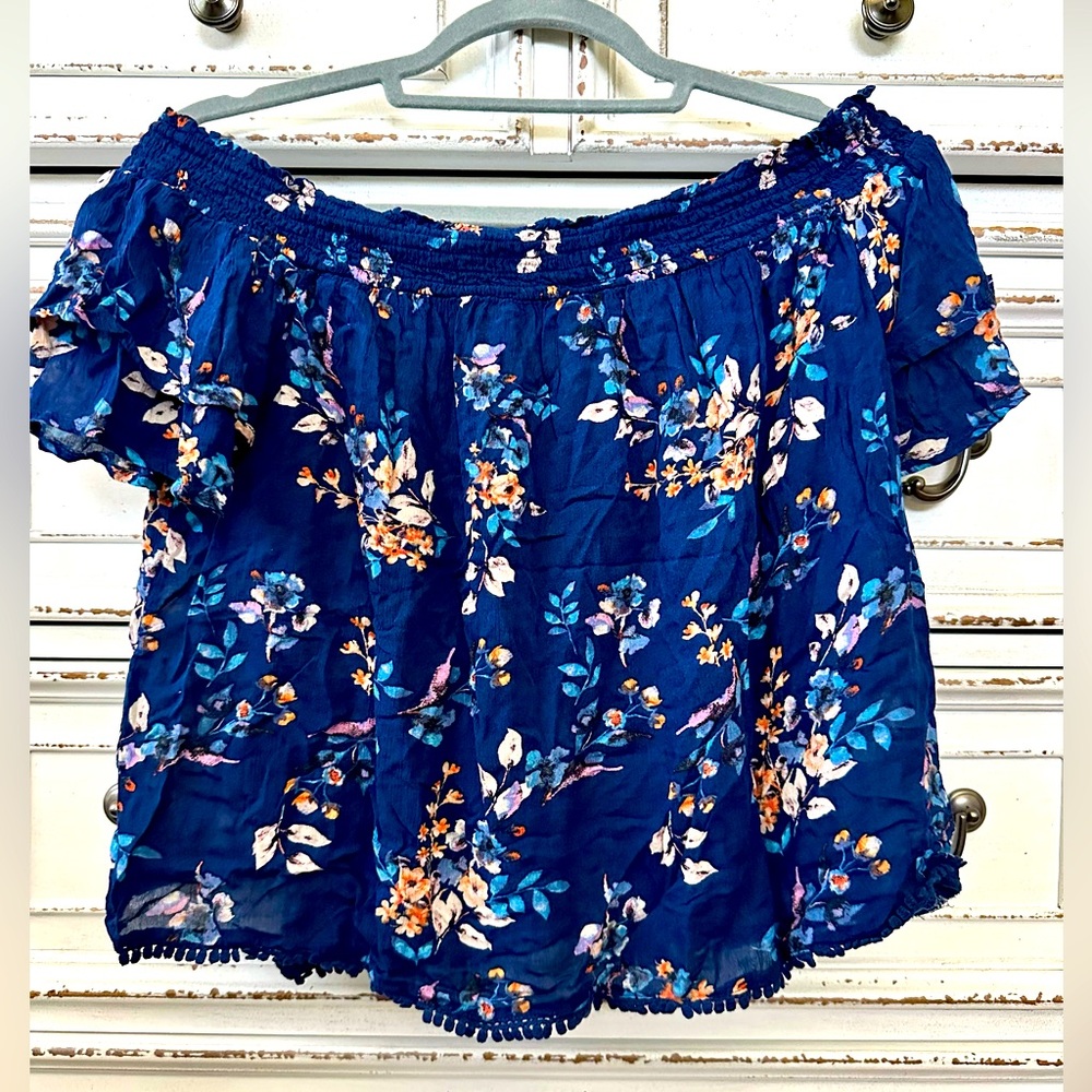 REWIND Off-Shoulder Floral Peasant Blouse | Junior’s Medium